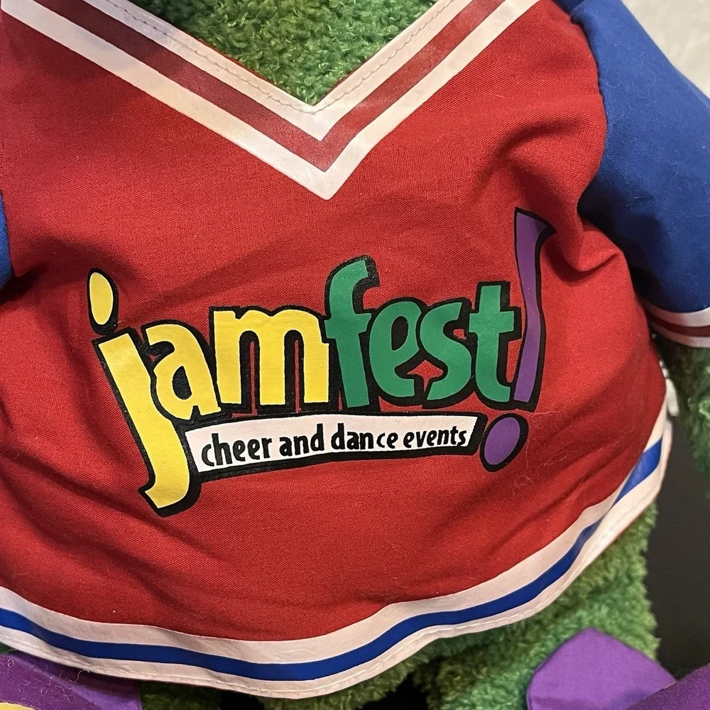 Vintage Jammy Jamfest Cheer & Dance Plush Green Stuffed Monster Mascot Toy 24